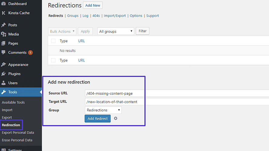 arget URL box: 1